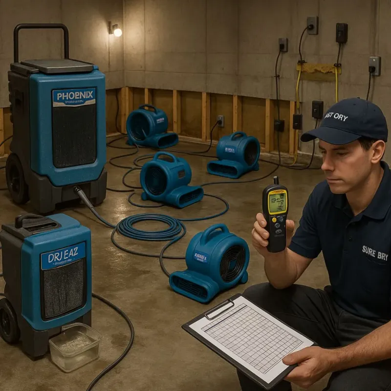 Structural Drying and Dehumidification process in Byers, CO